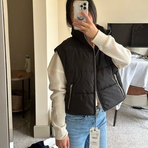 Zara Cropped Puffer Vest Jacket